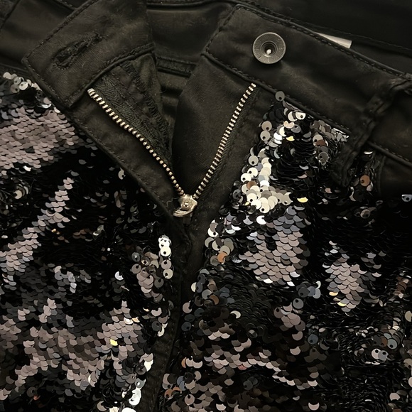 next sequin pants- very Taylor Swift- size 4 (USA)- never worn- black & silver - Picture 9 of 13